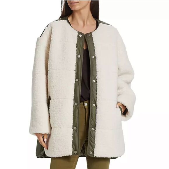 NWT Frame Oversized Sherpa Army Jacket Small - Picture 1 of 14